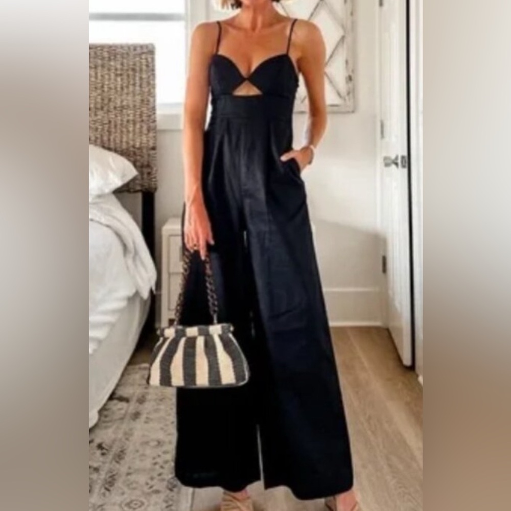 Brand new Linen Cut-Out Wide Leg Jumpsuit - Future Collective by Jenny K. Lopez